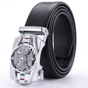 高品質のメンズベルトは自動バックルを回転させることができます男性用のベルト模倣鉄ベルトバックル - Product Image 2