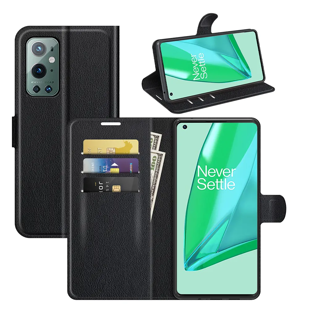 2022 Hot Selling Stijlvolle Flip Cover Met Kaartsleuven Stand Pu Leather Wallet Case Oneplus 9 Pro Mobiele Telefoon Tassen
