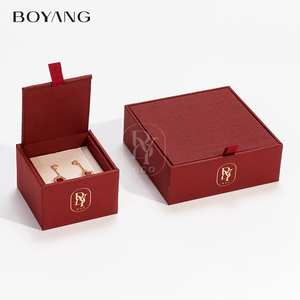 Boîte d'emballage pour bijoux en carton, nouvelle conception personnalisée Boyang, pour collier, bague, boucles d'oreilles - Product Image 1