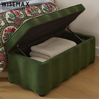 WISEMAX FURNITURE Mobilier de salon contemporain, Banc ottoman d'entrée en tissu, Banc de rangement en bois pour la fin du lit, Tabouret long pour la maison