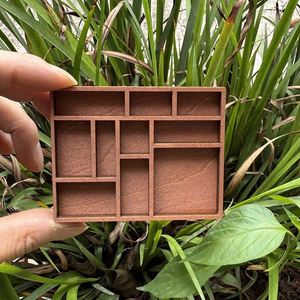 Estante de Exhibición de Madera en Miniatura para Fábrica, Organizador de Múltiples Compartimentos para Especímenes, Bandeja de Colección de Conchas Marinas y Piedras de Cristal para el Hogar - Product Image 2