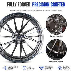 Rines de Aluminio Forjado Ligeros de 1 Pieza, Color Humo Oscuro, Cóncavos, Personalizados para Carreras, para Bentley, Mercedes, BMW, Ferrari, Roma - Product Image 4