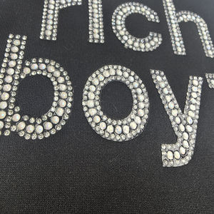 Accepter le logo de repassage personnalisé 3D Crystal Rhinestone Letter Patch DIY pour vêtements, chaussures et chapeaux - Product Image 4