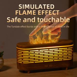 Nuevo Difusor de Aromas Eléctrico Portátil con Luz LED de Llama a Cuadros, Diseño Mini con Aspecto de Madera para Uso Doméstico - Product Image 5
