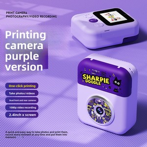 Phomemo Kids <b>Printing</b> <b>Camera</b> Purple Sharpie Doodle Design 2.4 Inch Screen One Click Print Photo Video Recorder - Product Image 1