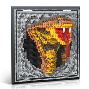 Série Animaux Blocs de Construction 3D en Plastique <span class=keywords><strong>Puzzle</strong></span> Requin <span class=keywords><strong>Caméléon</strong></span> Décoration Murale Jouet DIY Blocs à Assembler Bestseller - Product Image 5
