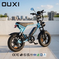 Vélo Électrique Tout-Terrain OUXI en Gros, Batterie 36V 15AH, Étanche IP54, 7 Vitesses, Certifié CE, Mini Fatbike Ebike V8 pour l'Université
