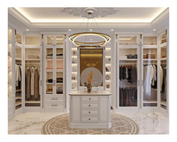 Meuble de dressing en forme de U, style néoclassique, en bois blanc élégant et personnalisé, pour bijoux