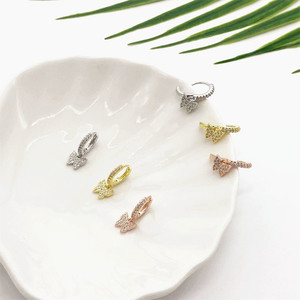 Zhenlu Jewelry Butterfly Clip-on <b>Earrings</b> Copper Alloy Micro Insert Gift Fashion <b>Earrings</b> - Product Image 1