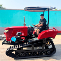 Cultivateur multifonctionnel à chenilles en caoutchouc 80 CV, rotoculteur pour la culture des terres agricoles et des rizières sèches