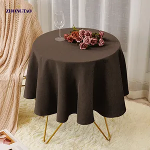Custom Brown Polyester Banquet 132 60 120 Inch Round Table Covers Cloths For Events Washable Chocolate Tablecloth Nappe De Table