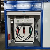 Station de ravitaillement mobile sur conteneur, montée sur châssis, pour le diesel et l'essence, avec réservoir de carburant
