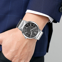 Reloj de Hombre con Diseño de Dibujos Animados Multicolor, Cristal Circular con Efecto Rayos de Sol, Manecillas Luminosas, Movimiento de Cuarzo, Acero Inoxidable, Resistente al Agua