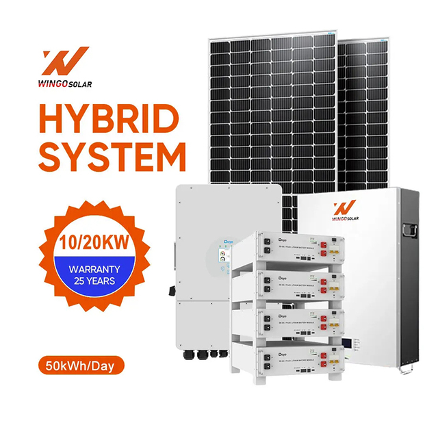 2025 Solar Panels Complete Kit Home 16000W Hybrid Solar Energy Storage System Set with Deye 8Kw 10Kw 12Kw 16Kw Battery 48V
