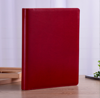 Porte-documents A4 en cuir PU, classeur à 3 anneaux, logo personnalisé en relief, couverture en cuir PVC avec carnet