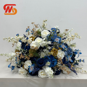 Bola de Flores Artificial Personalizada en Color Azul y Blanco para Decoración de Bodas - Product Image 1