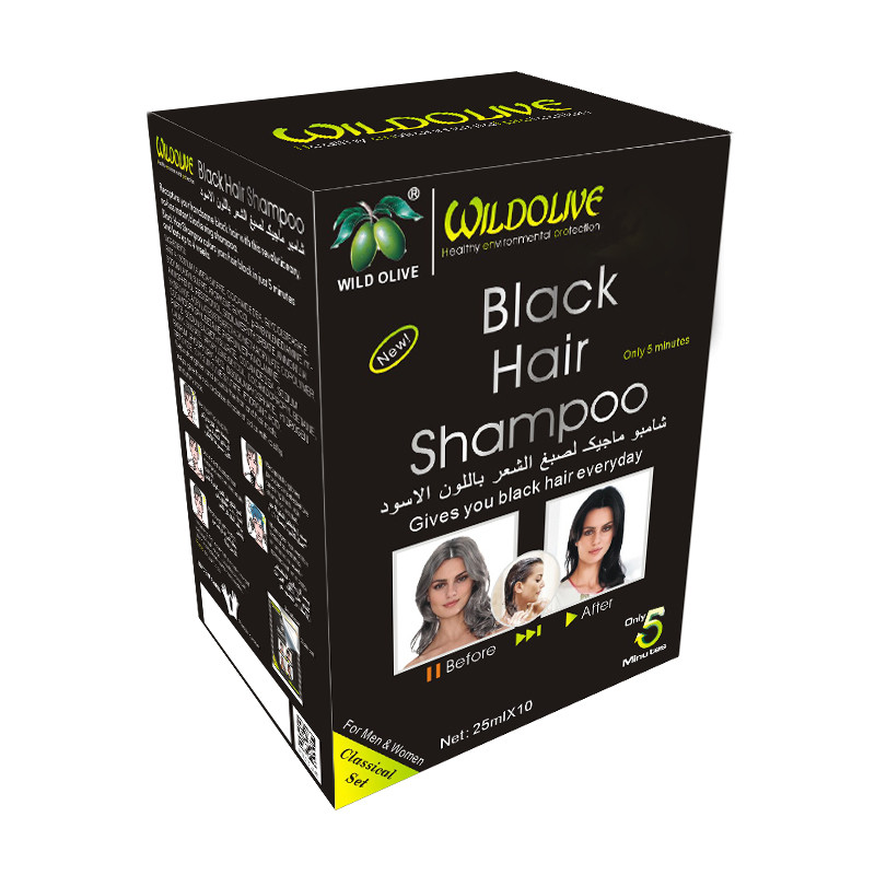 Sa boîte de 10 paquets de shampooing pour coloration des cheveux, élimine rapidement les cheveux blancs et les produits très noirs