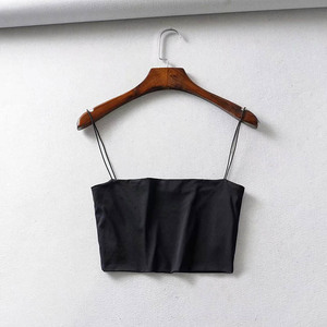 Camisole courte sans bretelles pour femme, style streetwear européen et américain, couleur unie, avec fines bretelles élastiques, tendance Instagram transfrontalière - Product Image 2