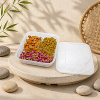 Emballage alimentaire jetable en plastique PET, boîte à lunch carrée en plastique