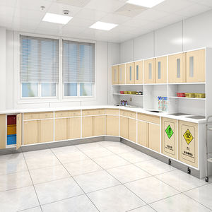 خزانة صيدلية طبية حديثة من UKEN مخصصة للبيع بالجملة، متينة وسهلة التنظيف، أثاث عرض طبي من الفولاذ المقاوم للصدأ ببابين - Product Image 3