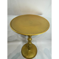 Table basse d'appoint moderne en métal martelé doré, fabriquée à la main, pour appartement – Collection prix de gros