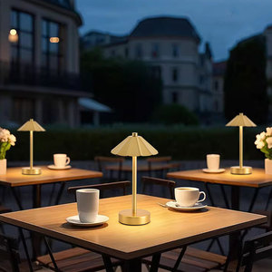 Lámpara de Mesa LED Recargable Inalámbrica Táctil de Lujo para Hotel, Estilo Nórdico Moderno Minimalista, Luz Ambiental Sencilla y Regulable - Product Image 1
