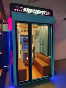 Mini Cabina Insonorizada, Máquina de Karaoke de Autoservicio, Mini Jukebox Móvil, Juegos que Funcionan con Monedas - Product Image 3