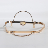 Cadre de sac à main vintage en métal doré de 24,6 cm avec poignée métallique, style diamant, pour vente en gros