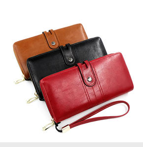 <span class=keywords><strong>Portefeuille</strong></span> en cuir de luxe pour femmes fermeture à glissière grande capacité sacs à main pour dames pochette souple PU longue longueur Logo - Product Image 5