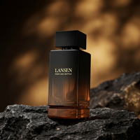 Flacon de parfum vide de luxe en verre de 100 ml avec bouchon, flacons de Cologne rectangulaires personnalisés givrés or et noir avec boîte