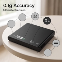 Alat Timbangan Barista dengan Timer Anti Selip, Unit Digital untuk Kopi (g, oz, ml)