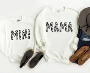 Groothandel Aangepaste Familie Bijpassende Outfits Mama En Ik Kleding Franse Badstof Familie Hoodie Sweatshirt