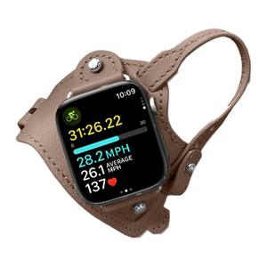 Correa Retro Ouruoxi para <span class=keywords><strong>Apple</strong></span> <span class=keywords><strong>Watch</strong></span> Serie 10 <span class=keywords><strong>44mm</strong></span> 40mm, Correa de Cuero Genuino para Montar a Caballo - Product Image 4