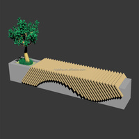 Banc de jardin moderne en bois massif pour parcs, hôpitaux, écoles, mobilier extérieur design pour patio