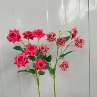Groothandel Bulk 6-koppige kleine kunstmatige rozen Bloemstukken Materiaal voor evenementen en verjaardagsparty decoratie