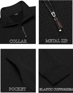 Felpe con cappuccio da uomo su misura all'ingrosso oversize un <span class=keywords><strong>quarto</strong></span> di una felpa con cerniera 320 grammi di cotone Unisex felpe - Product Image 4