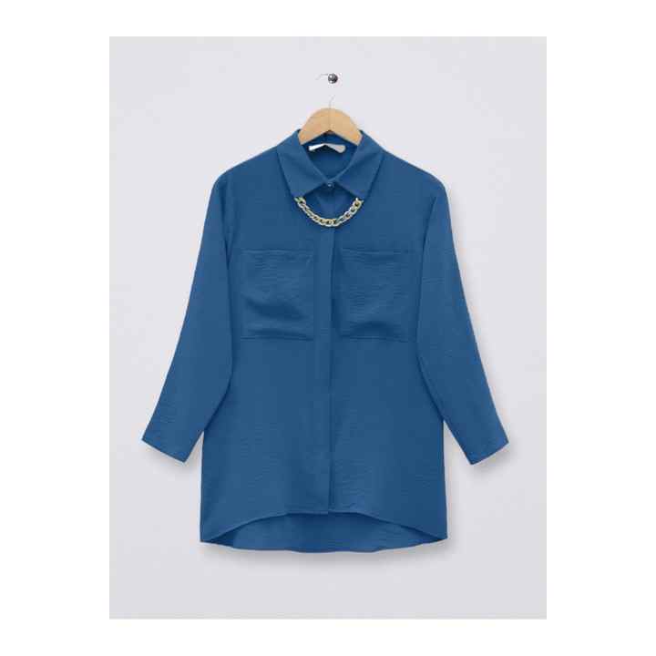 Ayrobin Shirt with Double Pockets and Long Necklace on the Back