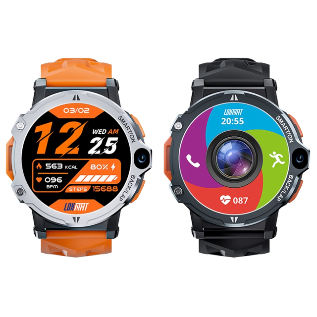 For LOKMAT APPLLP6 PRO High Quality 1.54-Inch 4G+64G Android 8.1 Dual-Camera Smart Watch Alarm Clock Silicone Strap Sim Card