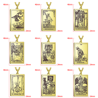 Tarot Card Rider Waite Pendentif Gravé Au Laser Astrologie Divination Magique Amulette Bijoux Colliers pour Femmes Hommes