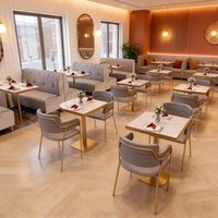 Mobilier de salle à manger commercial OEM ODM, banquette, fauteuil rembourré, ensemble de tables et chaises pour café, cafétéria, restauration