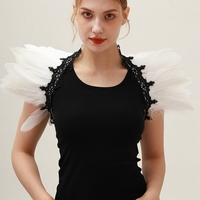 Châle décoratif en fausse dentelle style gothique, doux et coloré, avec plumes, taille personnalisée, confortable pour mariage, cosplay et fête