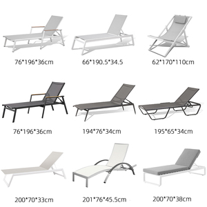 Chaise longue d'extérieur moderne, mobilier de jardin, cadre en aluminium, lit de soleil réglable avec coussin pour hôtel de luxe, bord de piscine, plage - Product Image 4