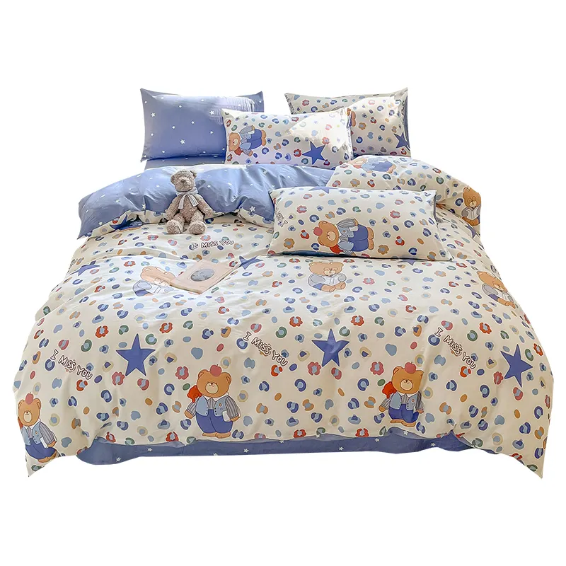 Luxus neues Design Home Textil 3d Mickey Mouse gedruckt Home Bettlaken Bettwäsche-Set 4 pcs