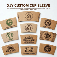 Manicotto per tazza da caffè in carta kraft stampato personalizzato XJY con logo per tazze di bevande calde