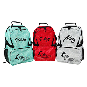 Trắng Mềm Mại Thoáng Khí Trọng Lượng Nhẹ Lấp Lánh Cổ Vũ Ba Lô Blingbling Đá Tùy Chỉnh Cô Gái Tên Cho Khiêu Vũ Phòng Thu Đội Biểu Tượng - Product Image 4