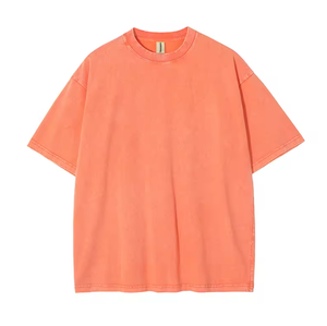 T-shirt à manches courtes pour homme, col rond, couleur unie, jersey 100% coton, style décontracté - Product Image 6
