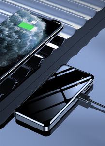 미러 20000mah 전원 은행 블랙 블루 빠른 충전 외부 배터리 팩 LCD 휴대용 휴대 전화 충전기 Powerbank 20000mah - Product Image 3