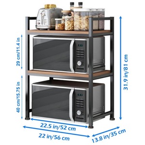 Multi-tier kitchen <b>dish</b> <b>rack</b>, three-tier microwave oven <b>rack</b>, suitable for kitchen countertops. - Product Image 3