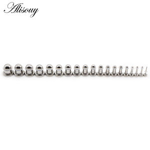 Alisouy 2 Jauges d'<span class=keywords><strong>oreille</strong></span> cylindriques en acier inoxydable 1-10mm Bouchons coniques Tunnel Expander Stretcher Earring Piercing Body Jewelry - Product Image 6