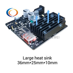 Placa amplificadora de Audio de doble canal BT 100 de 100W + 5,0 W, amplificador de sonido estéreo, amplificador de sonido, cine en casa, AUX, USB, <span class=keywords><strong>ZK</strong></span>-<span class=keywords><strong>1002M</strong></span> - Product Image 5